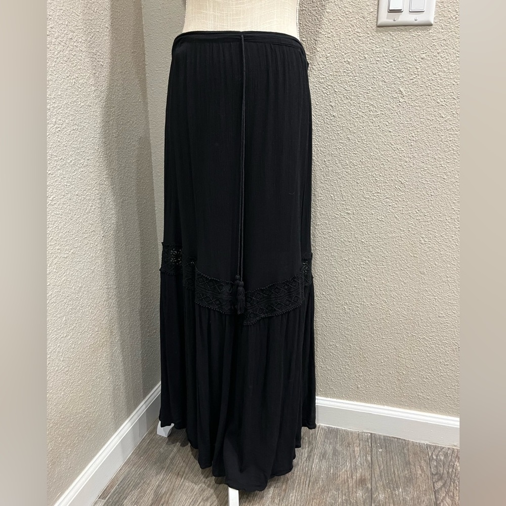 Boho Black Long Skirt